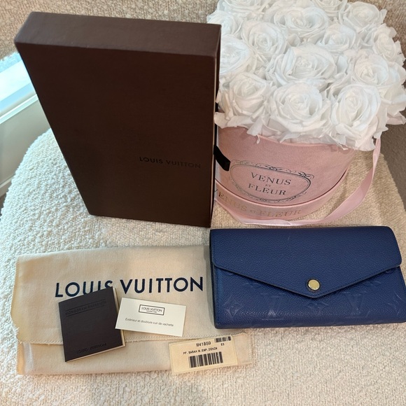 Authentic 2016 LV Monogram Sarah Wallet Emporium Denim - Picture 1 of 14